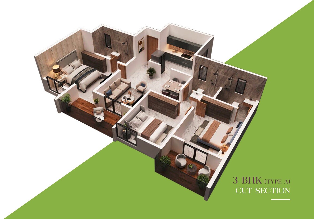 3 BHK 1026 Sq. Ft. Apartment