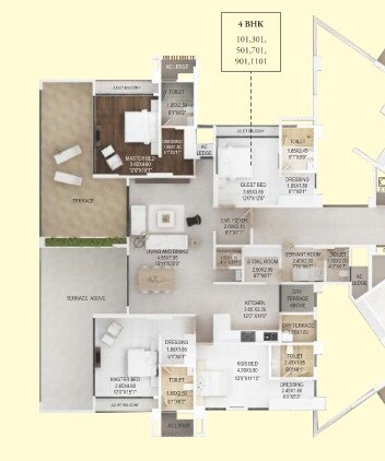 4 BHK 1949 Sq. Ft. Apartment