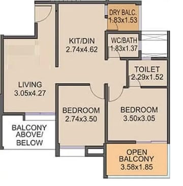  2 BHK Apartment at Venkatesh Graffiti, Keshav Nagar – for Rent