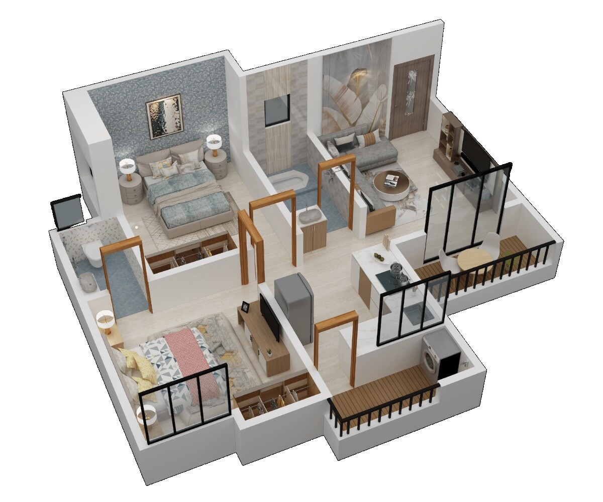2 BHK 604 Sq. Ft. Apartment