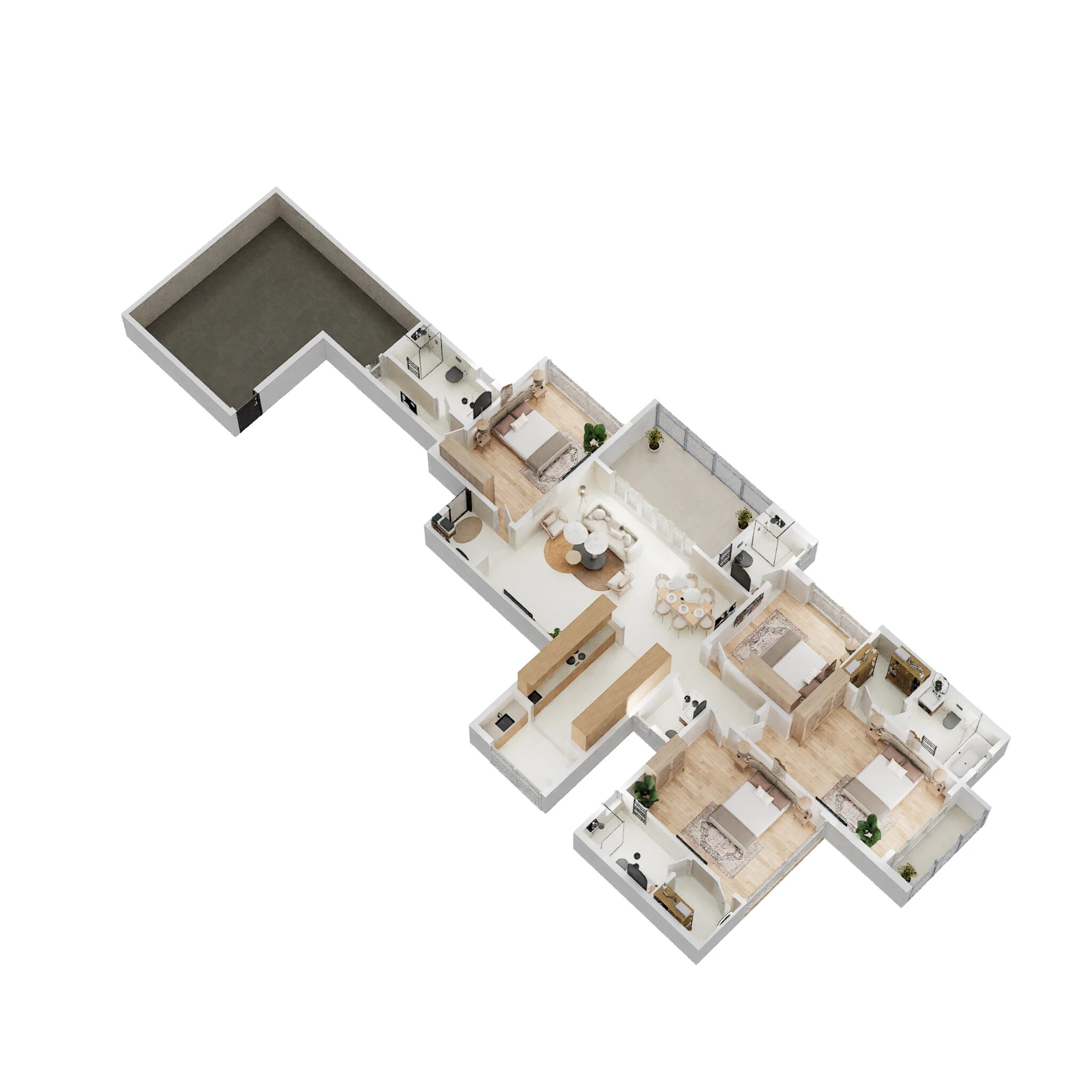 Floor plan of 4 BHK 2217 Sq. Ft. Apartment in Venkatesh Laurel, Pune