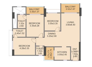  3 BHK Apartment at Venkatesh Skydale Phase 4, Vithalwadi – for Rent