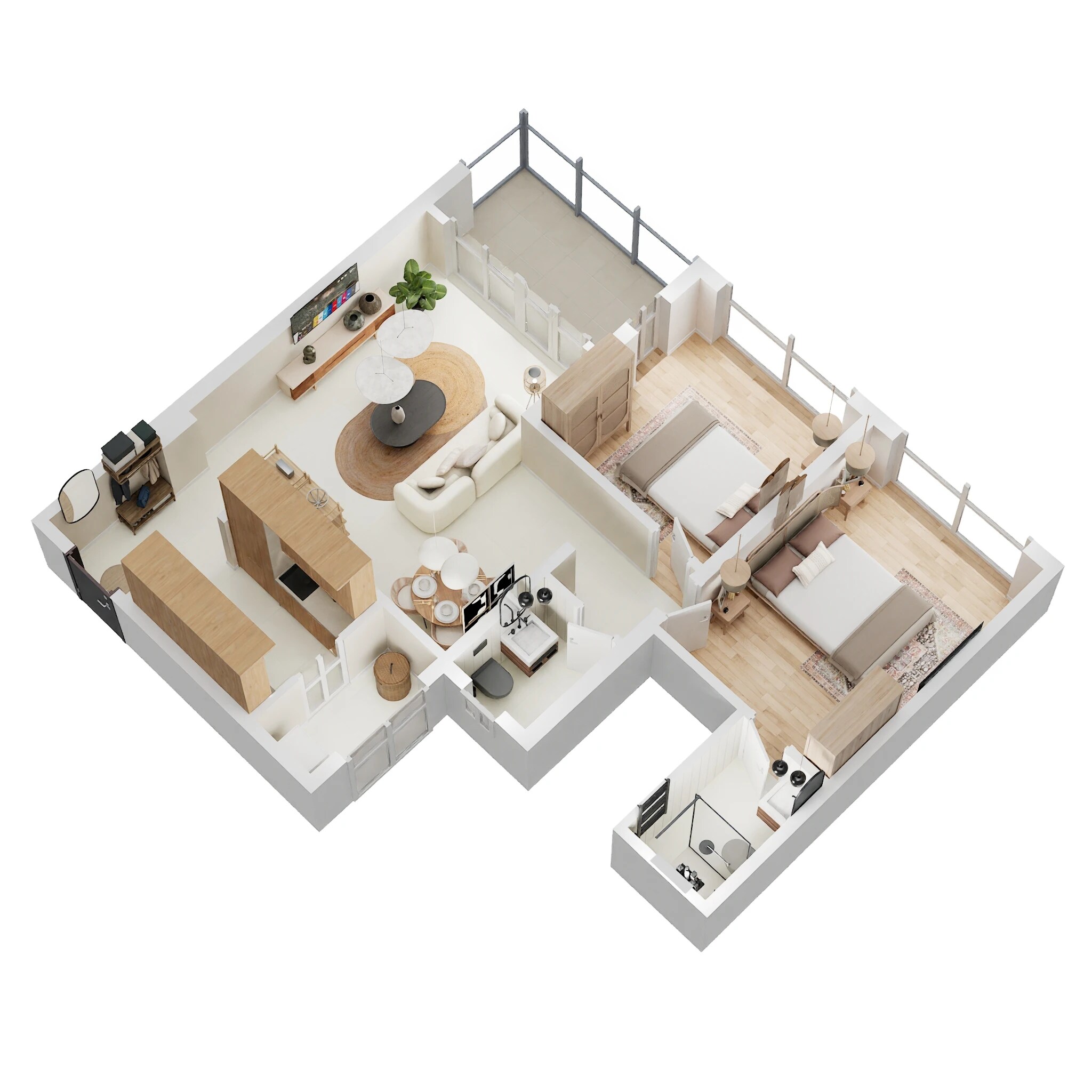 2 BHK 825 Sq. Ft. Apartment