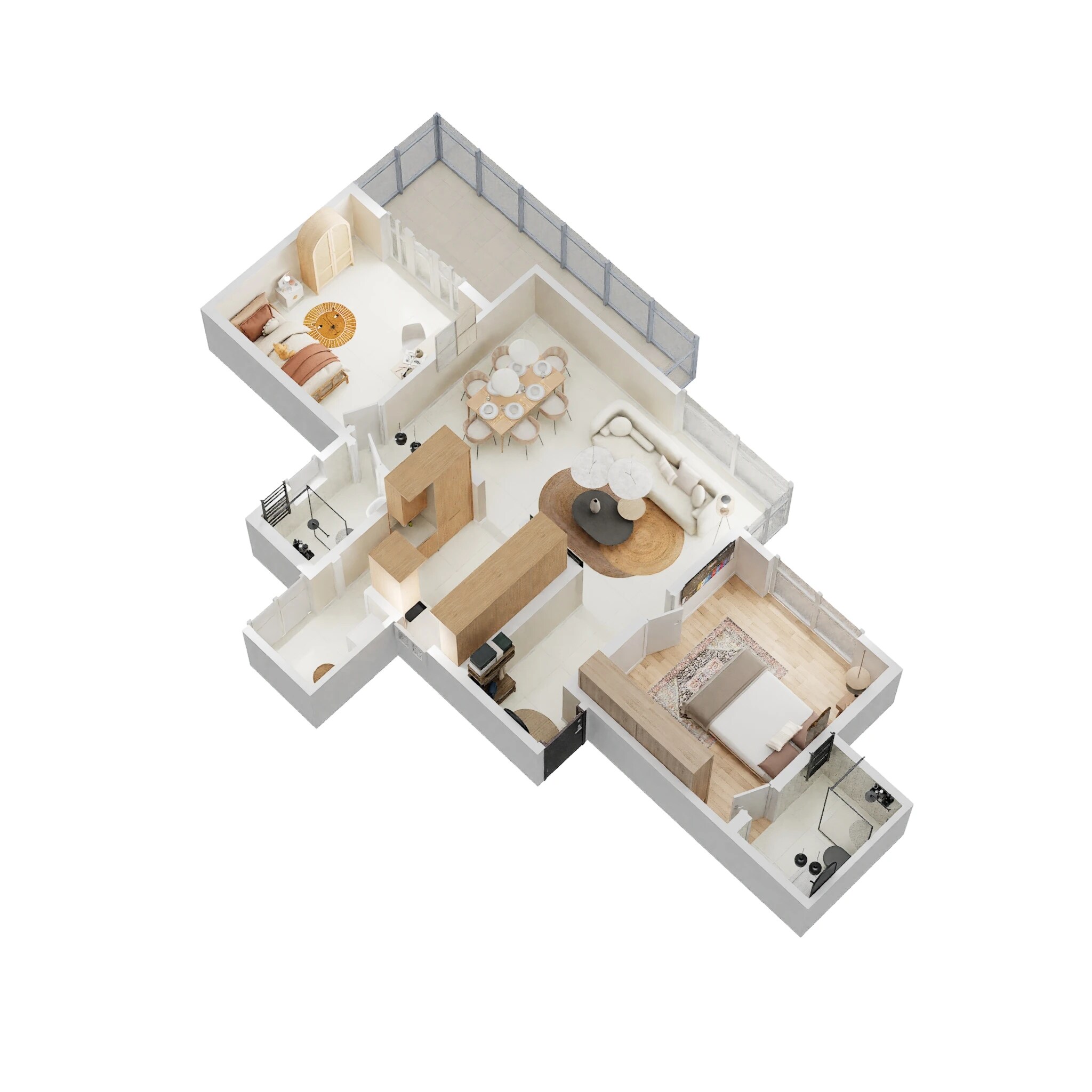 Floor plan of 2 BHK Apartment - 640 sq. ft. in Vilas Javdekar Palladio, Pune