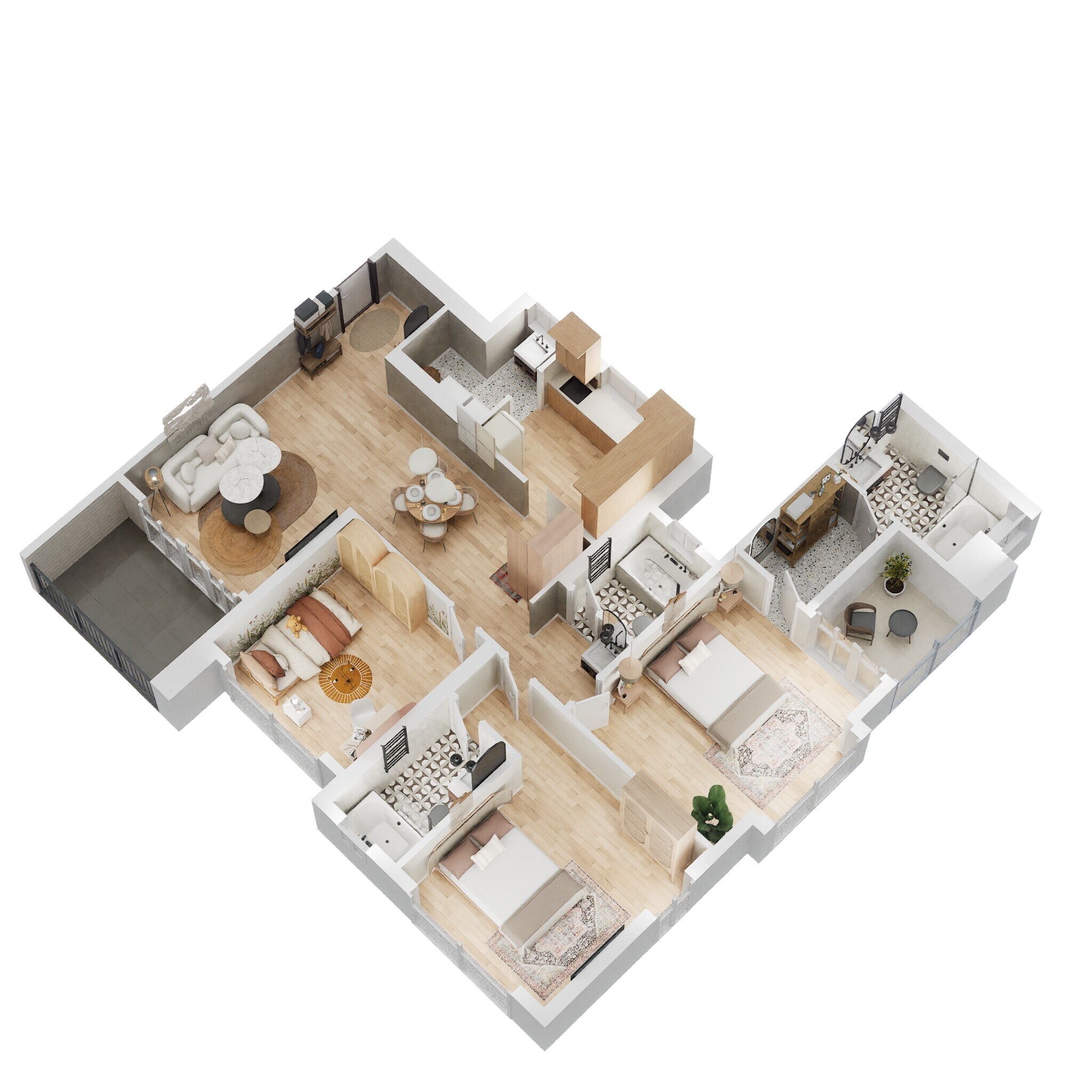 3 BHK 1270 Sq. Ft. Apartment