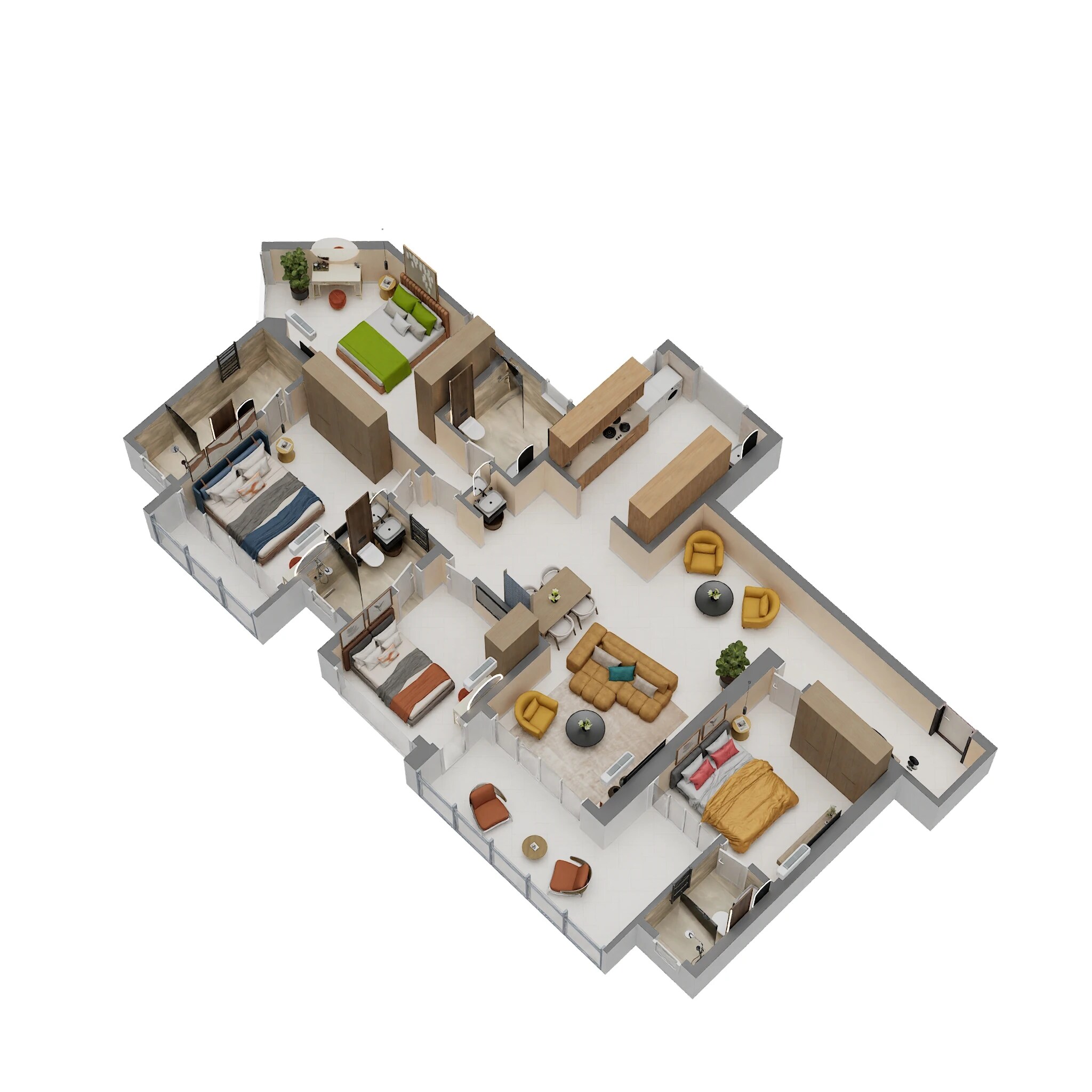 4 BHK 1590 Sq. Ft. Apartment