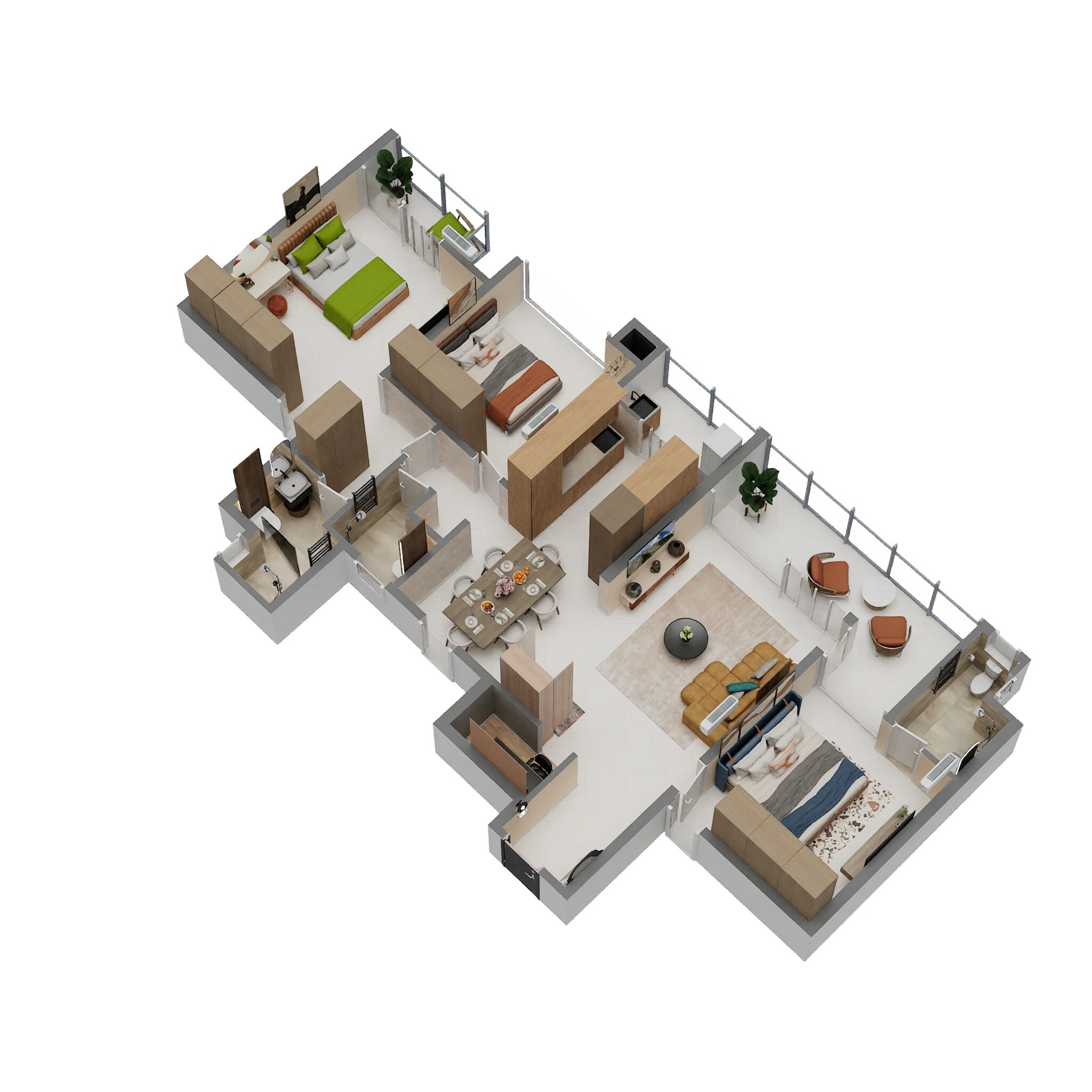 3 BHK 1257 Sq. Ft. Apartment