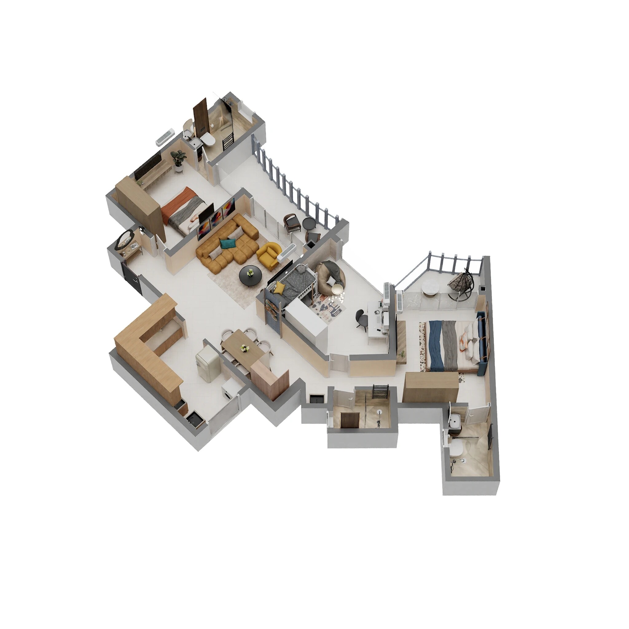 3 BHK 1058 Sq. Ft. Apartment