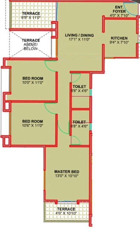 3 BHK 1281 Sq. Ft. Apartment