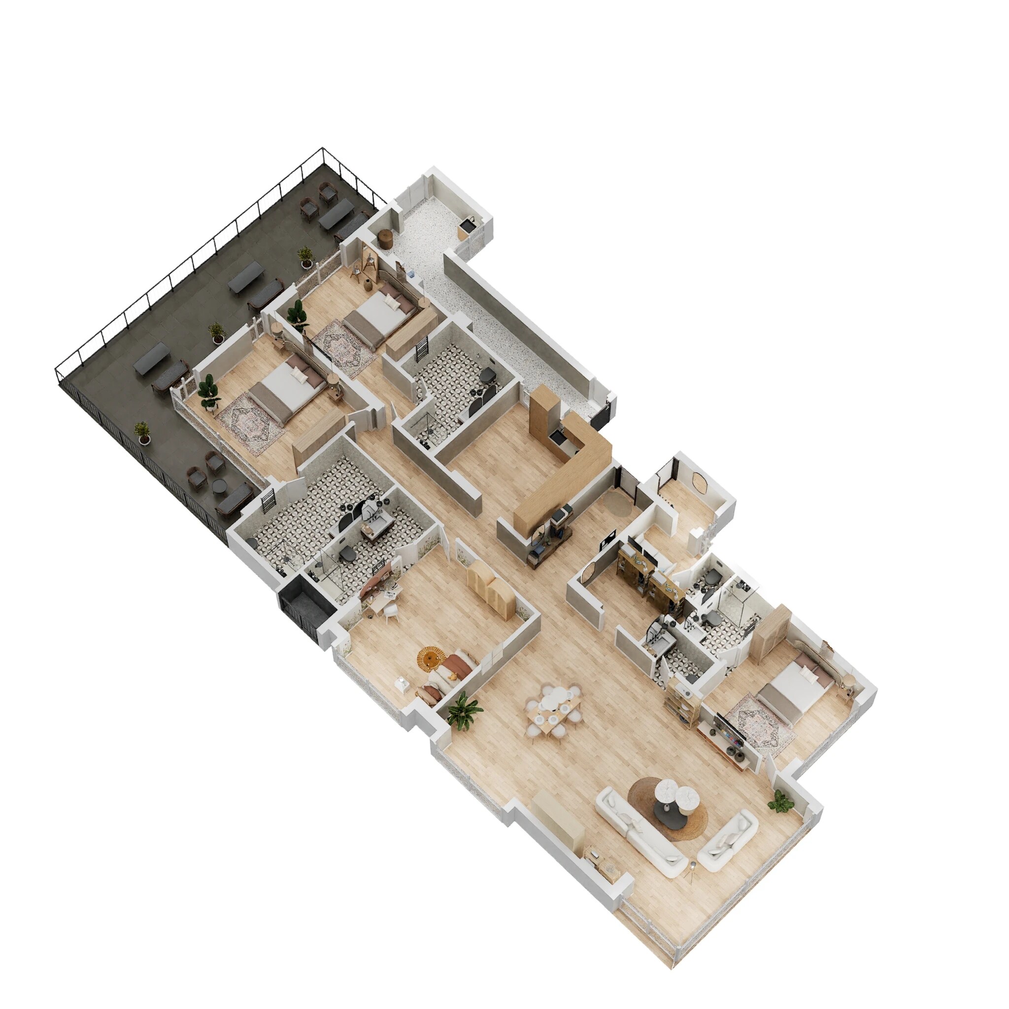 Floor plan of 4 BHK 2245 Sq. Ft. Apartment in Vilas Javdekar Portia, Pune