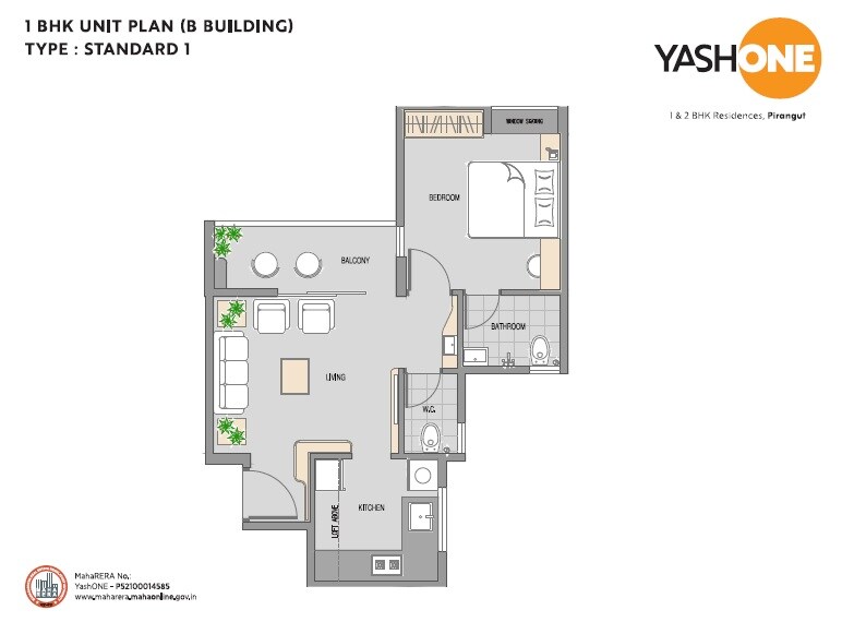 1 BHK 420 Sq. Ft. Apartment