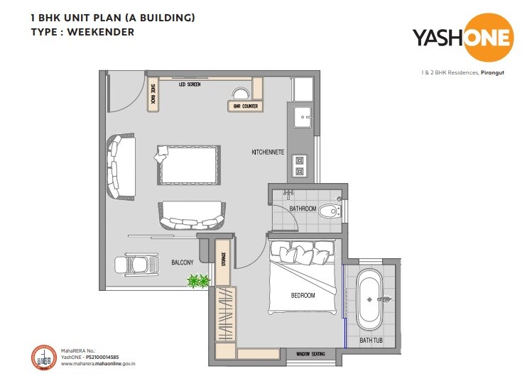 1 BHK 498 Sq. Ft. Apartment