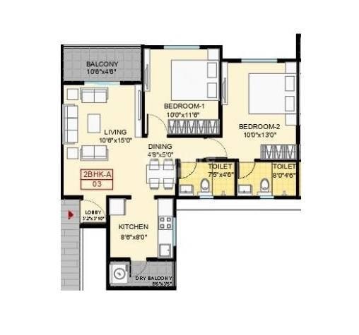  2 BHK Apartment at Vilas Javdekar Yashone Eternitee, Hinjewadi – for Rent