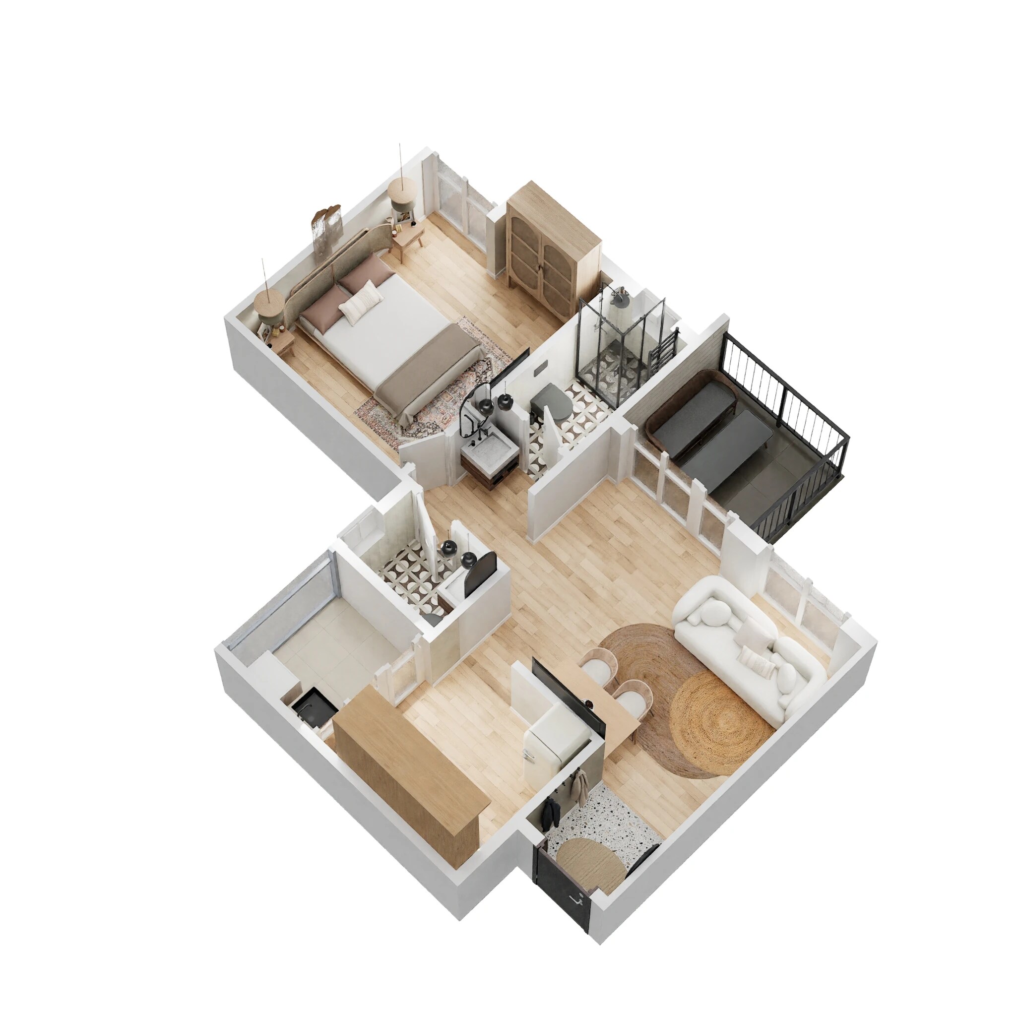 Floor plan of 1 BHK 429 Sq. Ft. Apartment in Vilas Javdekar Yashwin, Pune