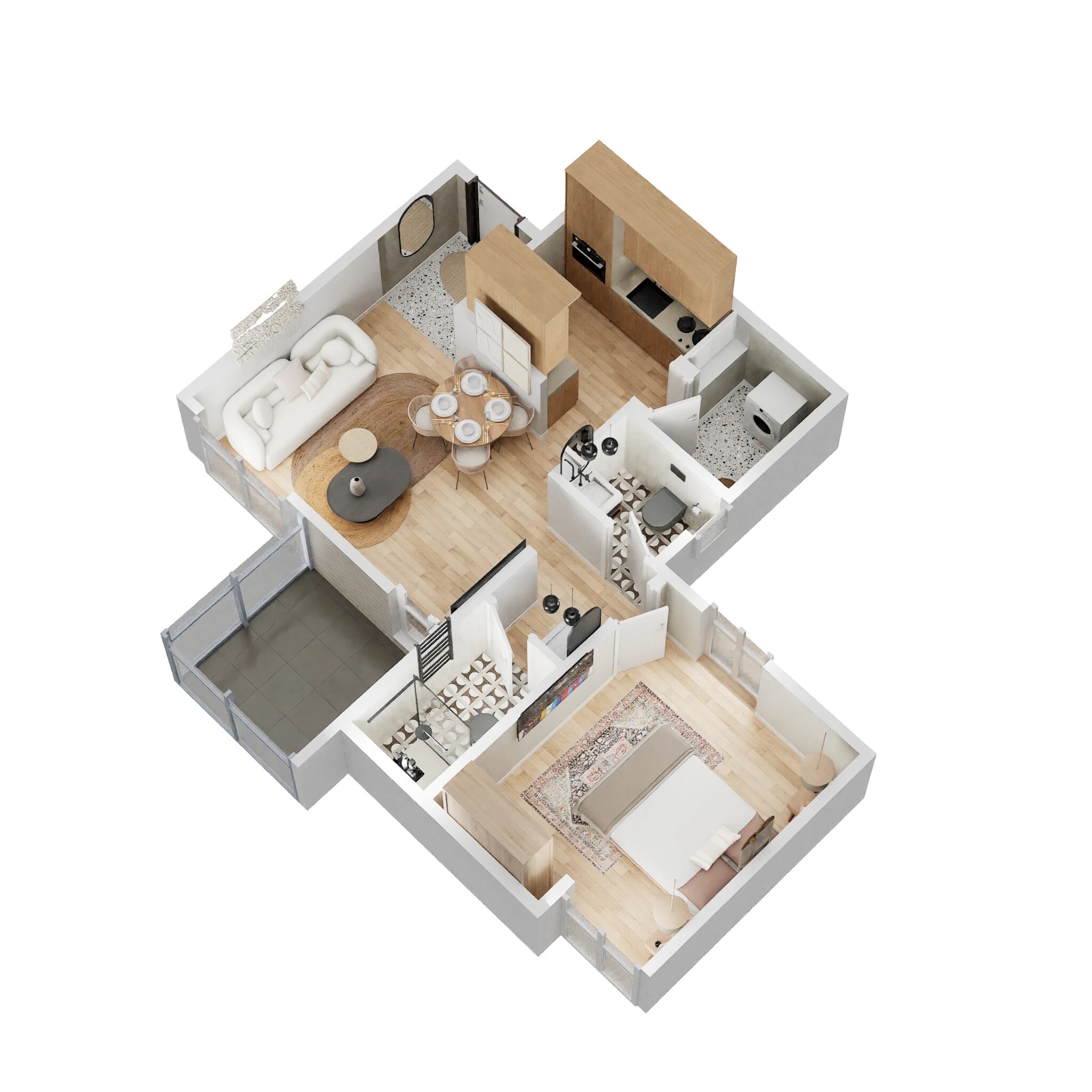 Floor plan of 1 BHK 525 Sq. Ft. Apartment in Vilas Javdekar Yashwin, Pune