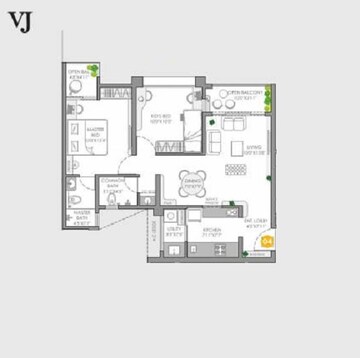  2 BHK Apartment at Vilas Javdekar Yashwin Enchante, Kharadi – for Sale