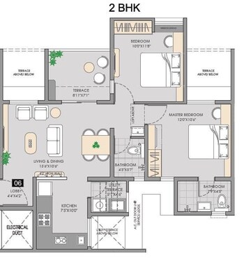  2 BHK Apartment at Vilas Javdekar Yashwin Encore, Wakad – for Rent