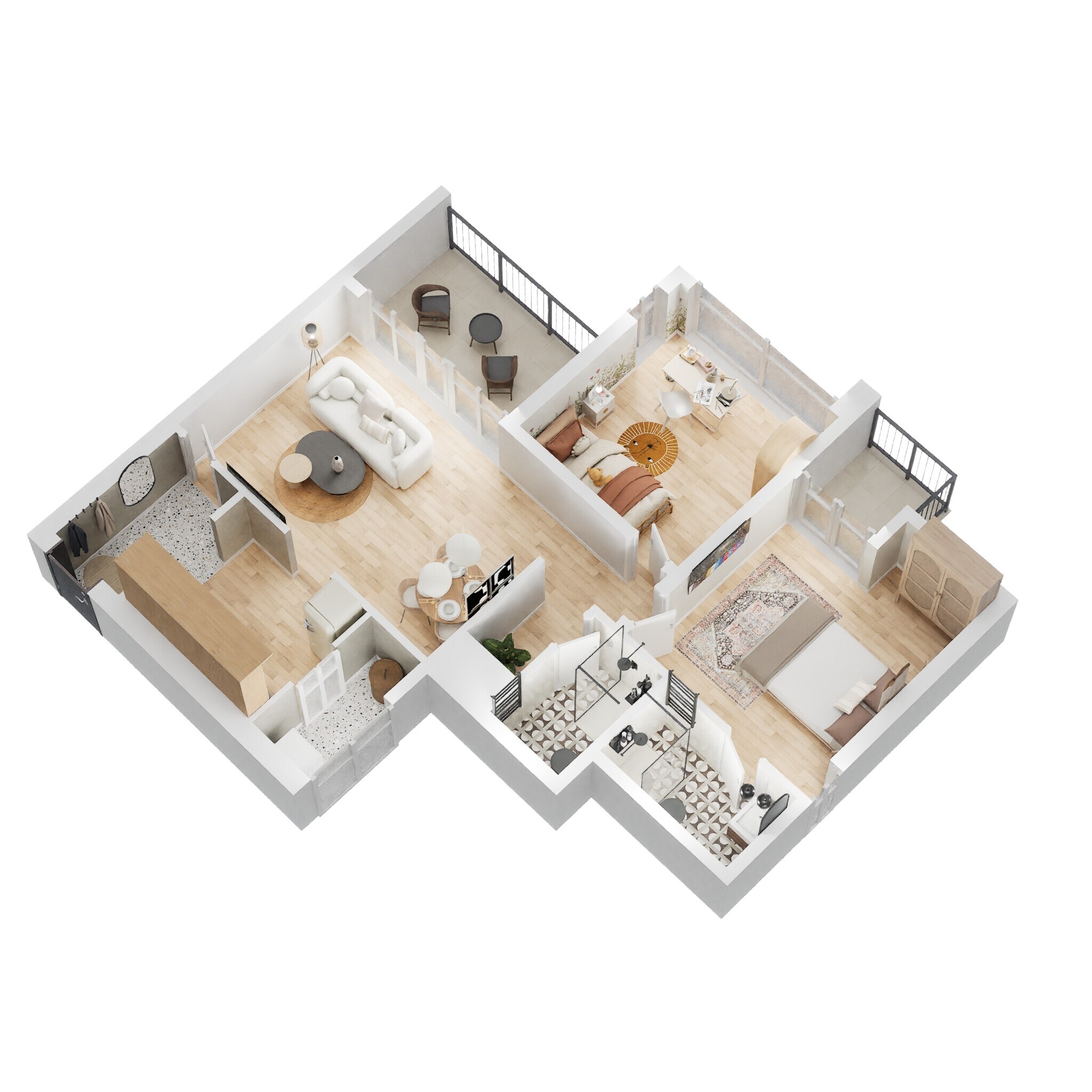 Floor plan of 2 BHK 619 Sq. Ft. Apartment in Vilas Javdekar Yashwin Encore, Pune