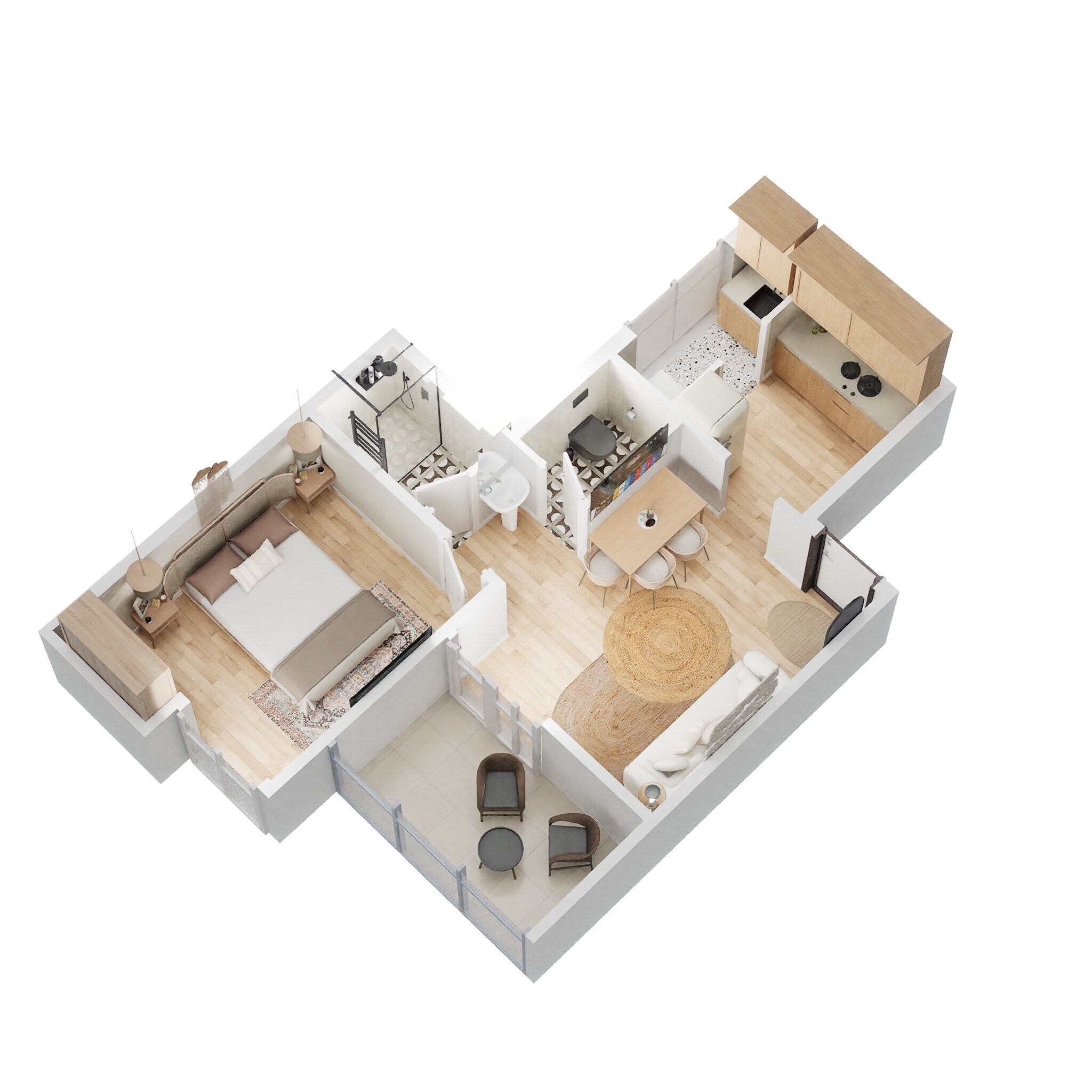 Floor plan of 1 BHK 604 Sq. Ft. Apartment in Vilas Javdekar Yashwin Royal, Pune
