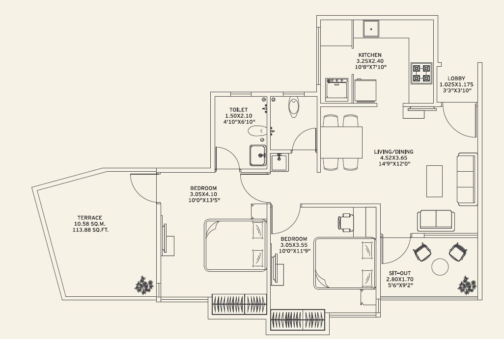 Other, vilas-javdekar-yashwin-royal 2 Bedroom 1008 Sq.Ft. Apartment In Narhe Pune 9196120