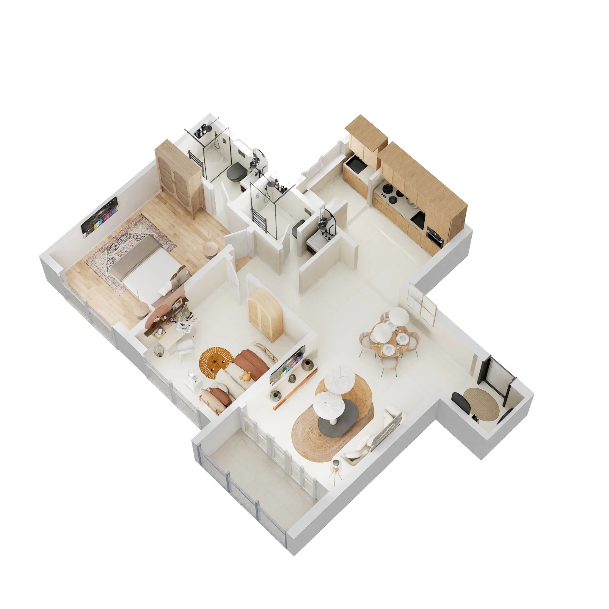 2 BHK 725 Sq. Ft. Apartment