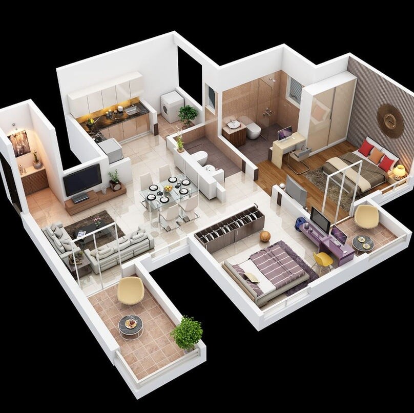 2 BHK 705 Sq. Ft. Apartment