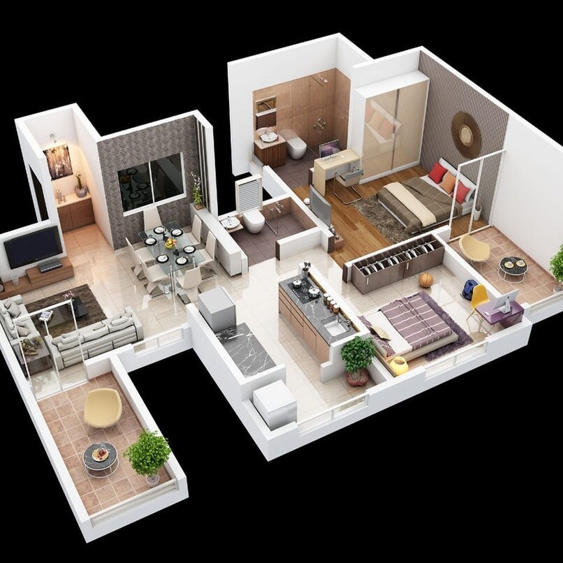 2 BHK 712 Sq. Ft. Apartment