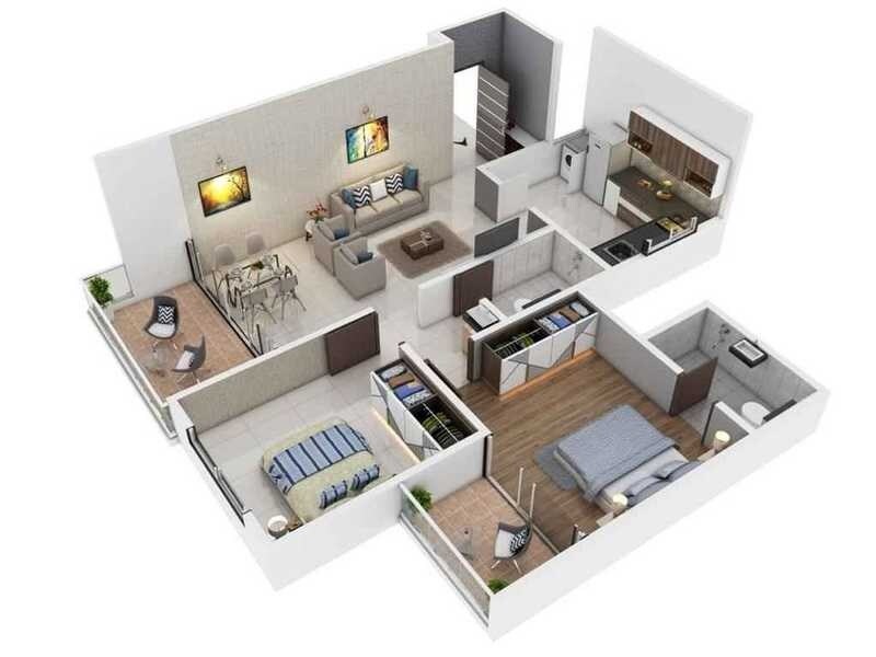 2 BHK 786 Sq. Ft. Apartment