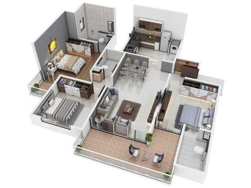 3 BHK 1024 Sq. Ft. Apartment