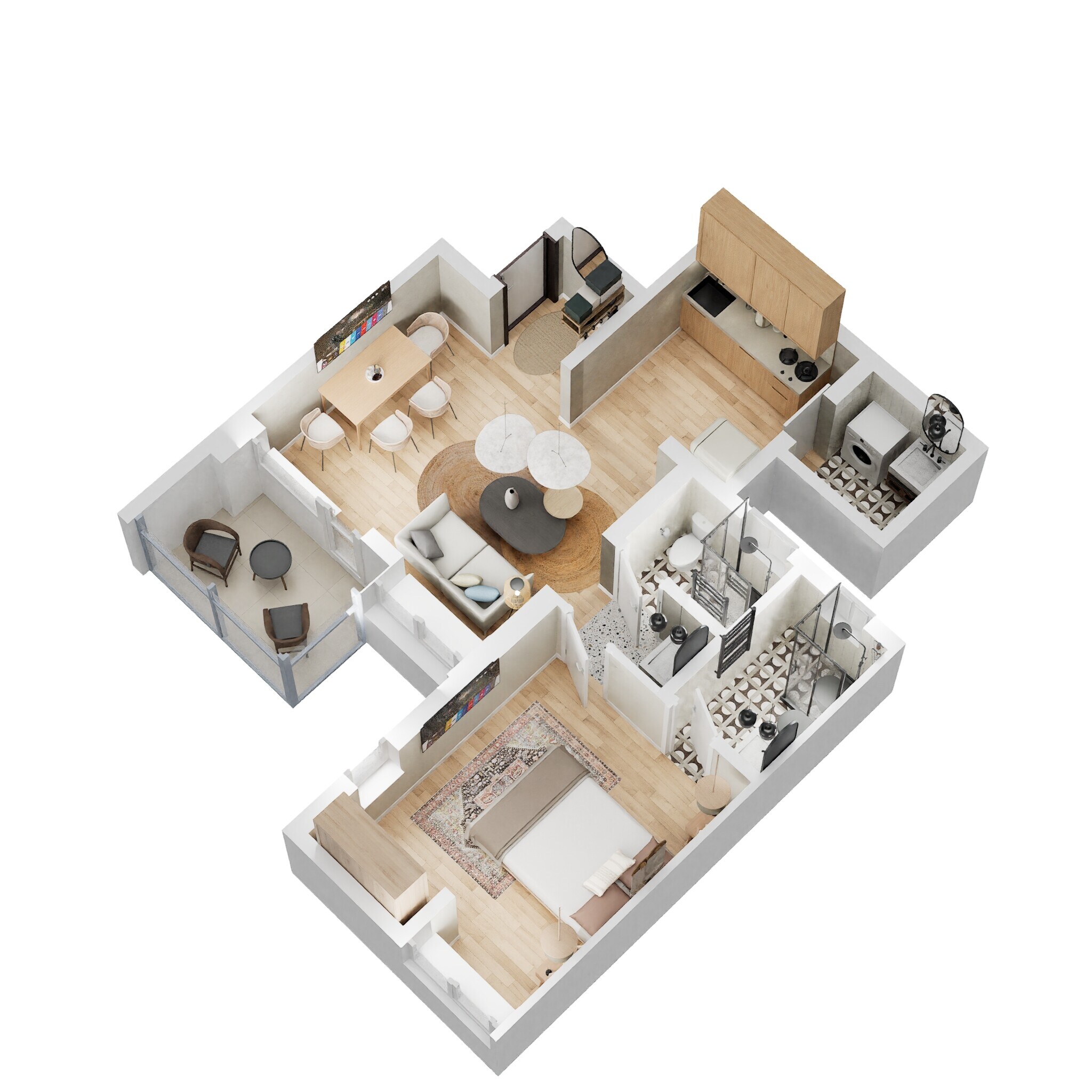 Floor plan of 1 BHK 407 Sq. Ft. Apartment in VJ YashOne Infinitee, Pune