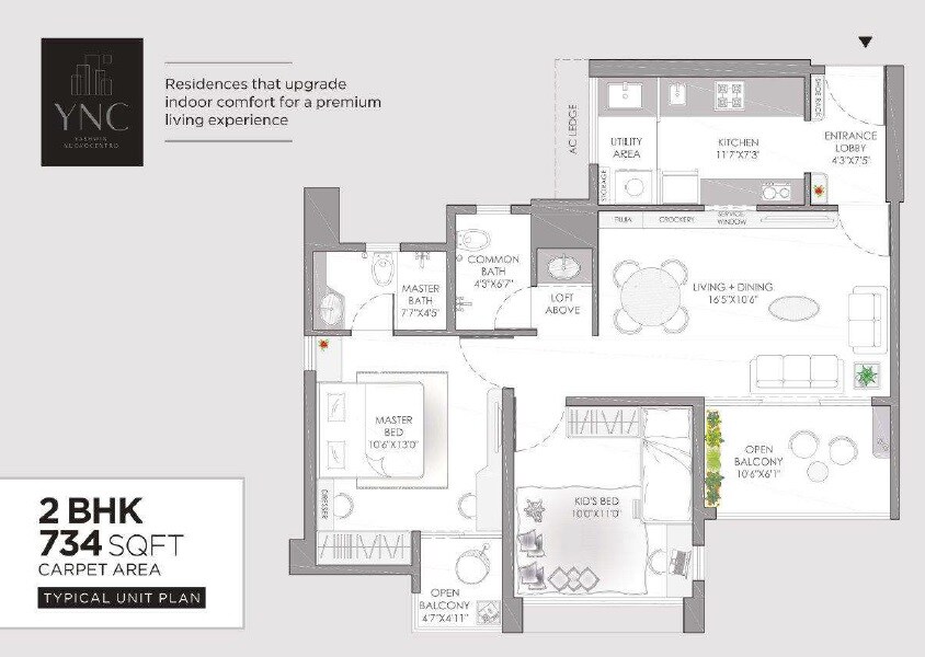  2 BHK Apartment at VJ Yashwin Nuovo Centro, Wakad – for Rent