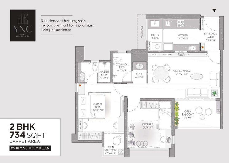 Other, vj-yashwin-nuovo-centro 2 Bedroom 735 Sq.Ft. Apartment In Wakad Pune 8805374