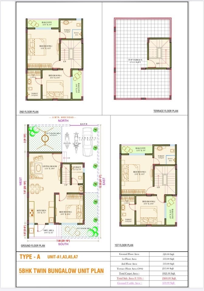 Floor plan of 5 BHK 1800 Sq. Ft. Villa in VK Sky Villa, Pune
