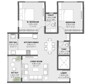  2 BHK Apartment at Vriddhi Padma Madhav, Dahanukar Colony – for Rent