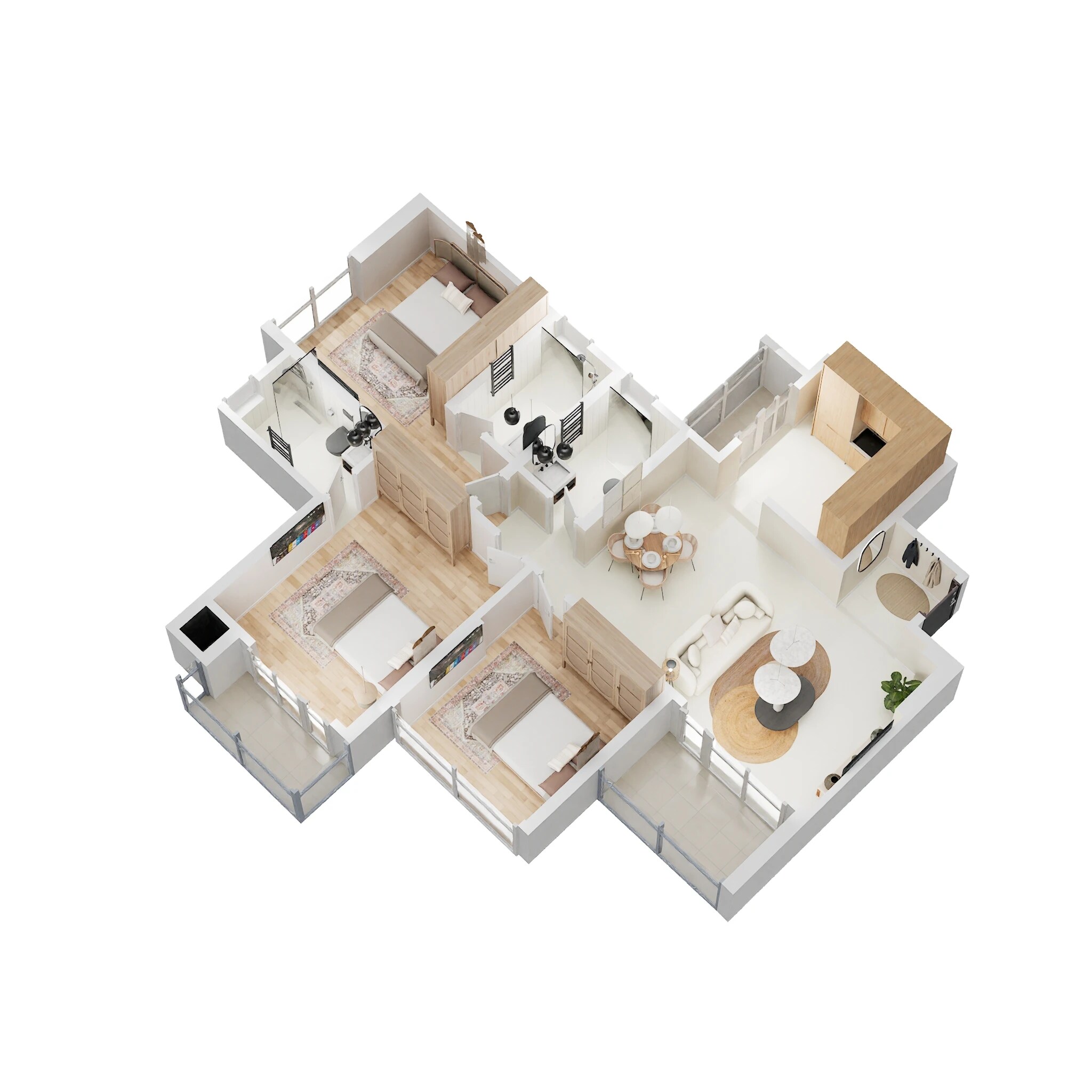 3 BHK 1055 Sq. Ft. Apartment