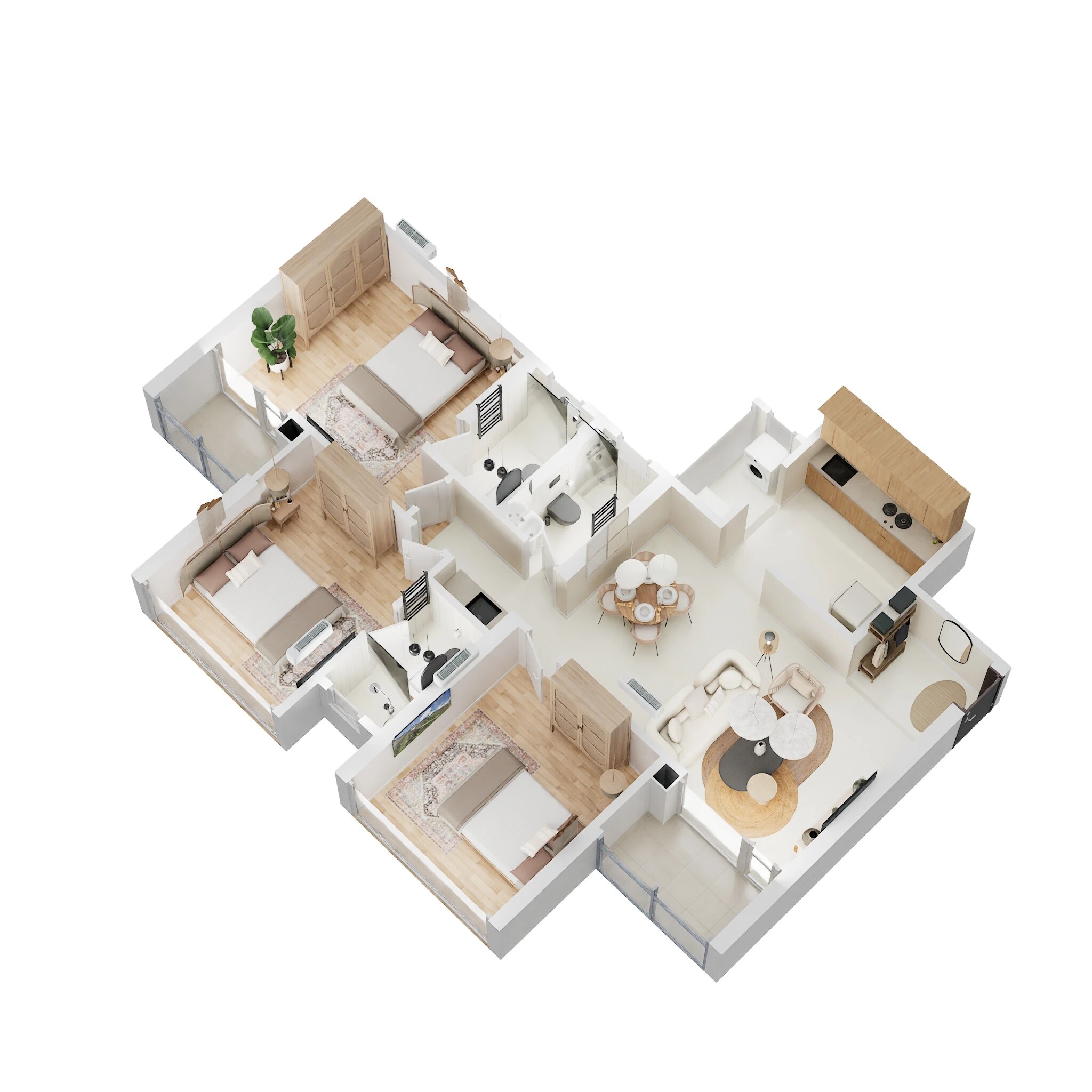 3 BHK 988 Sq. Ft. Apartment