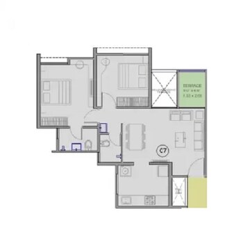  2 BHK Apartment at VTP Belair B And D Building, Mahalunge – for Sale