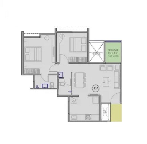 Other, vtp-belair-e-and-f-building 2 Bedroom 680 Sq.Ft. Apartment In Mahalunge Pune 7547422