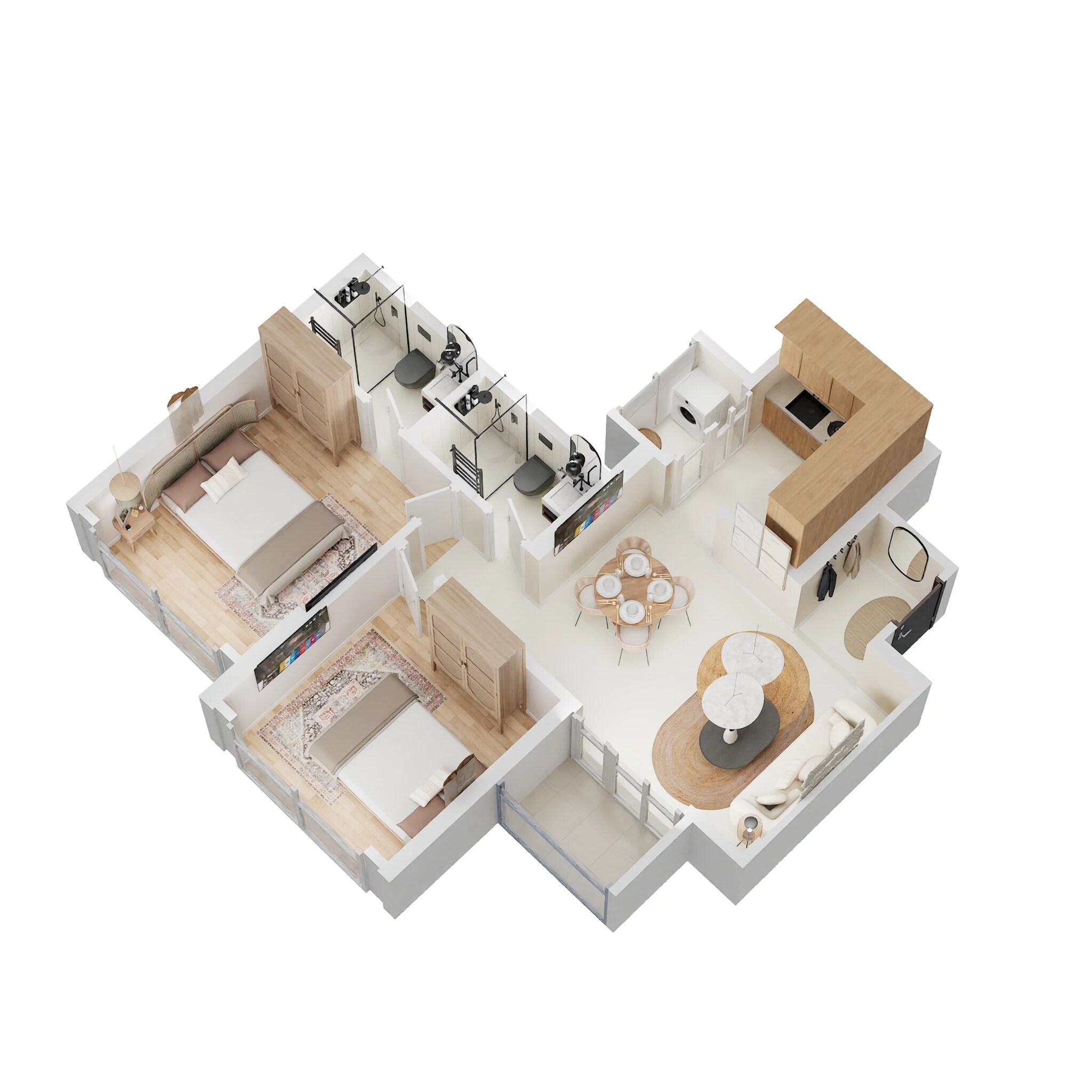 2 BHK 615 Sq. Ft. Apartment