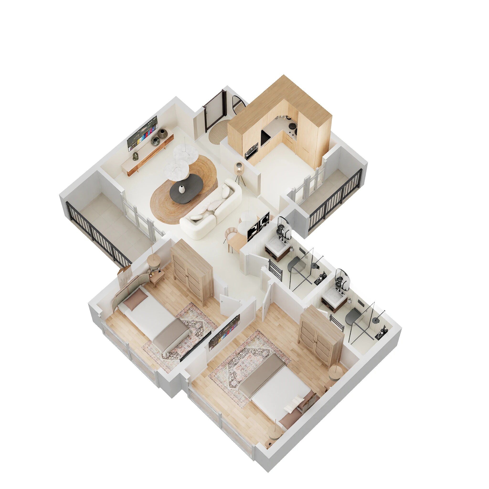 2 BHK 845 Sq. Ft. Apartment