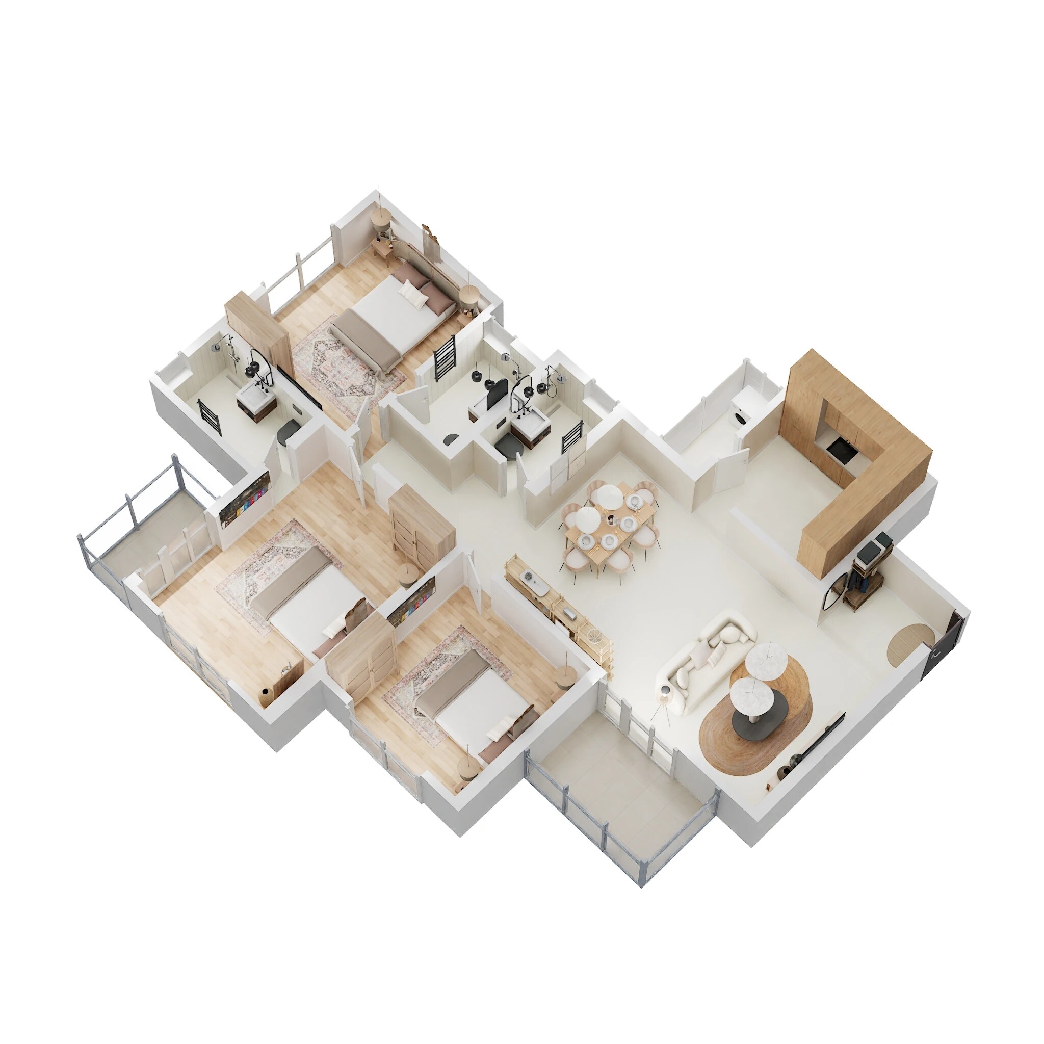 3 BHK 900 Sq. Ft. Apartment