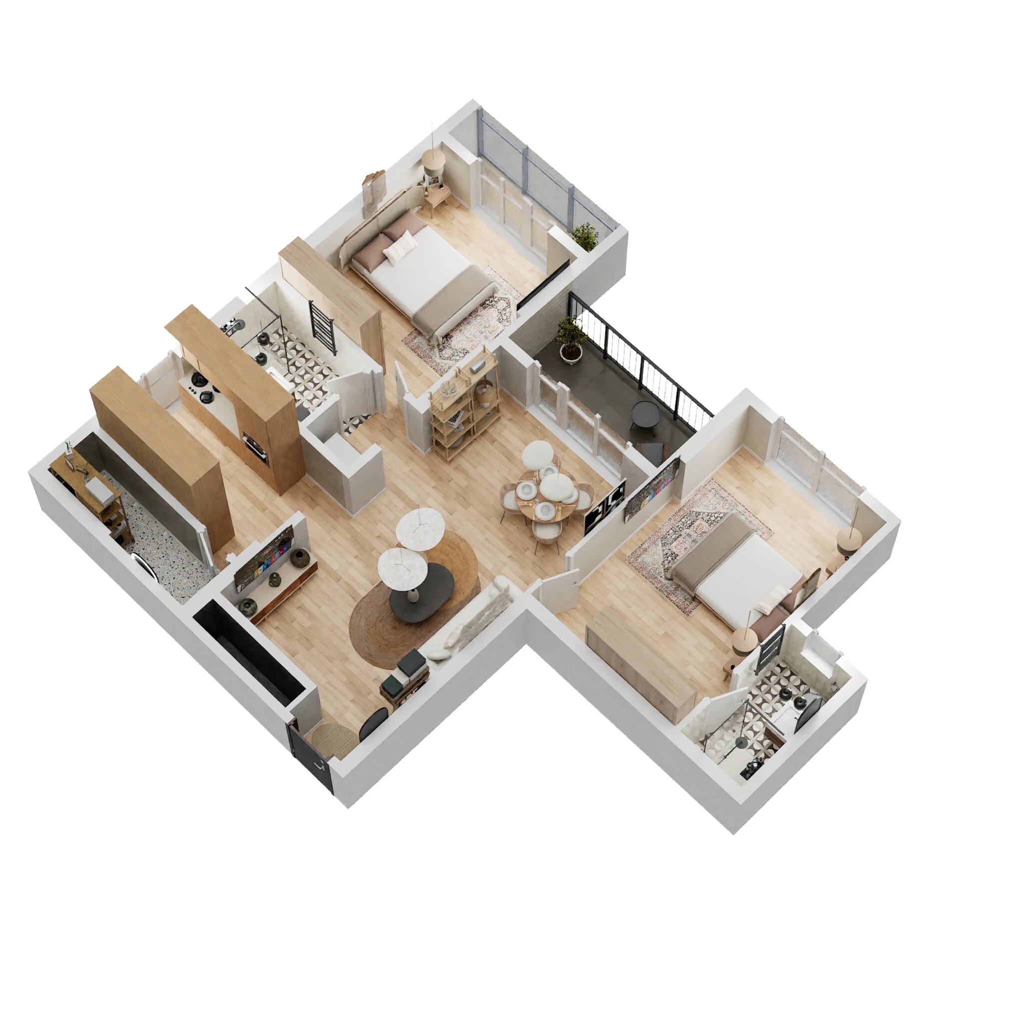 2 BHK 806 Sq. Ft. Apartment