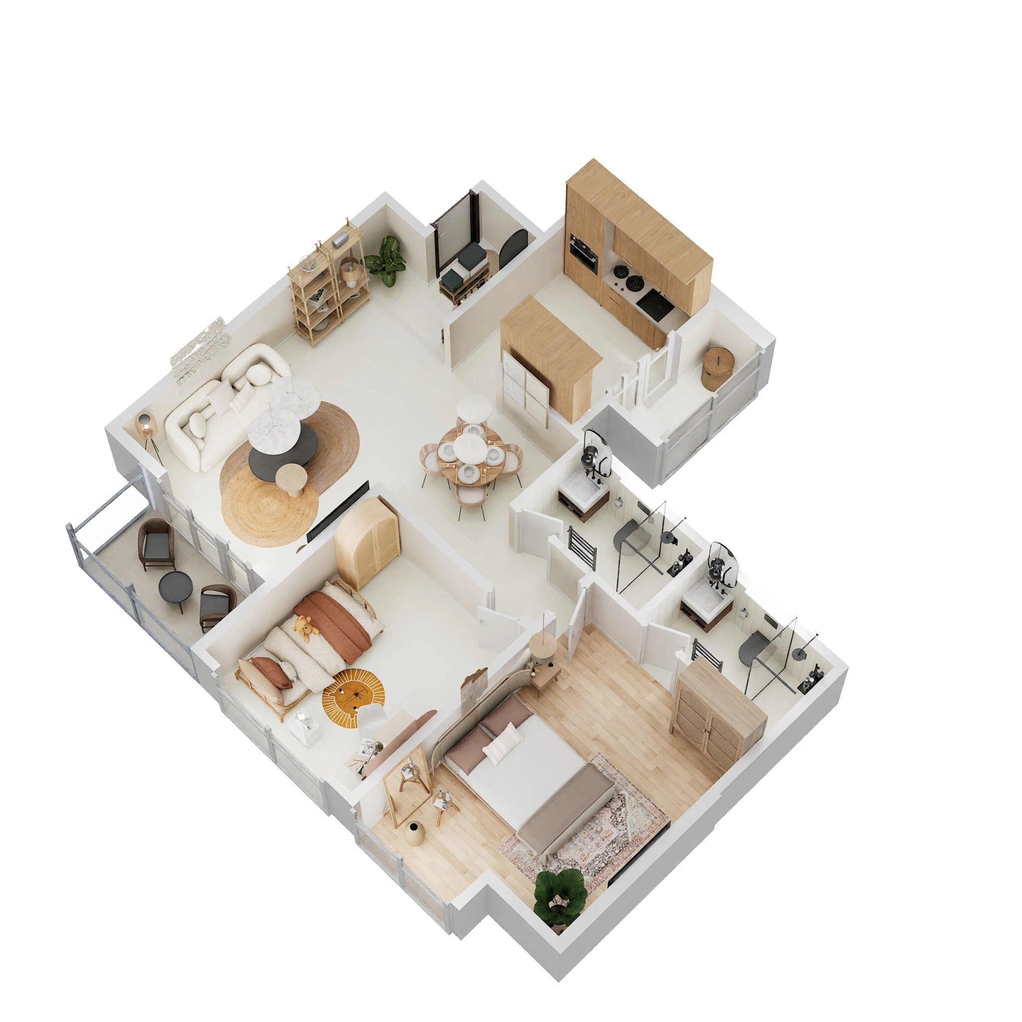 2 BHK 855 Sq. Ft. Apartment