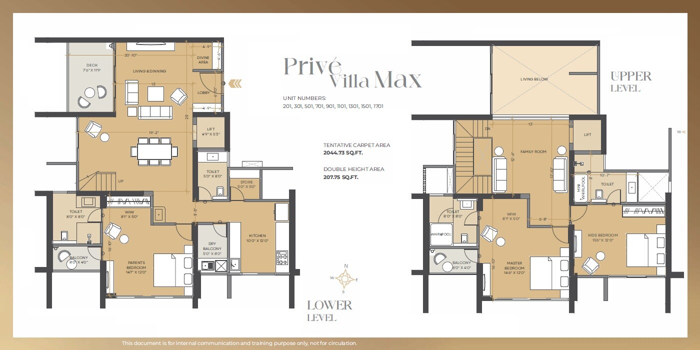 3 BHK 2045 Sq. Ft. Apartment