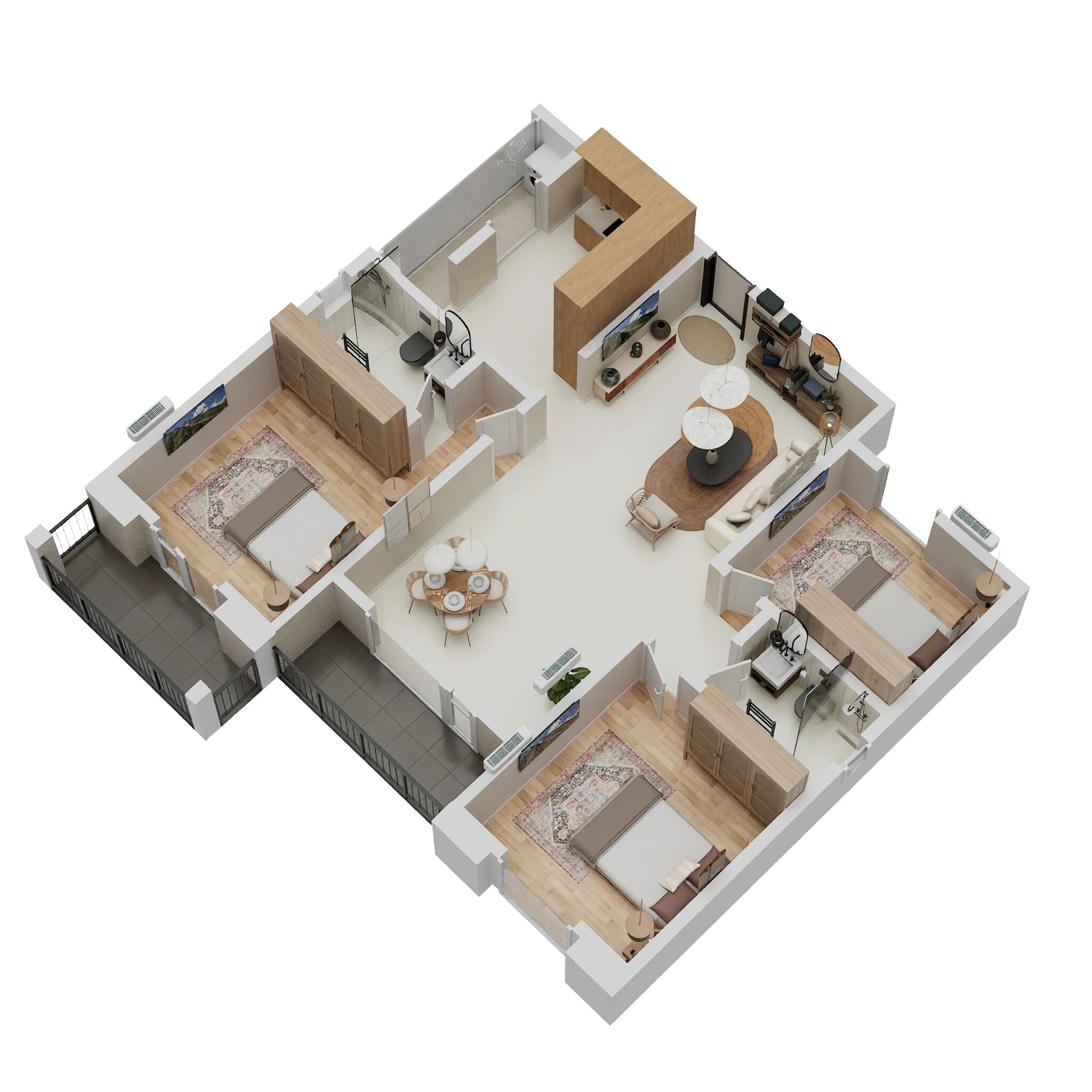 3 BHK 840 Sq. Ft. Apartment