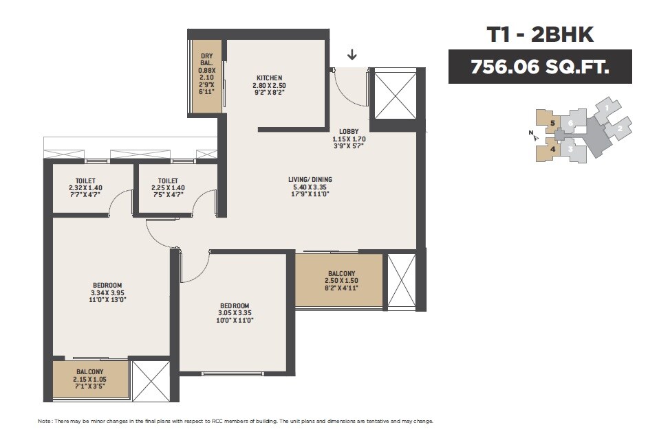 Other, vtp-dolce-vita 2 Bedroom 756 Sq.Ft. Apartment In Kharadi Pune 8464479