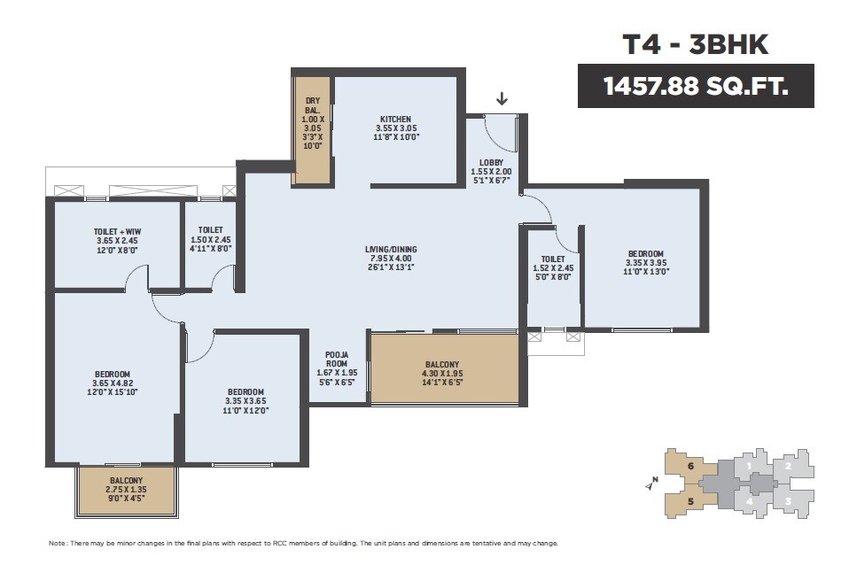 Other, vtp-dolce-vita 3 Bedroom 1457 Sq.Ft. Apartment In Kharadi Pune 8359427