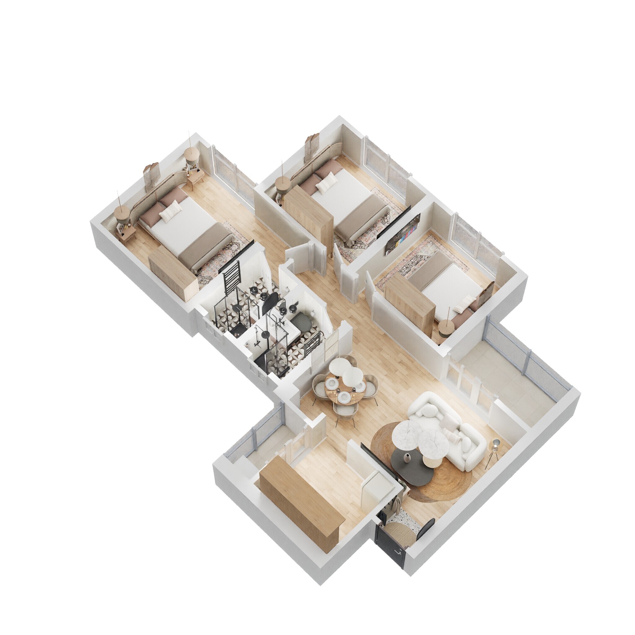 3 BHK 928 Sq. Ft. Apartment