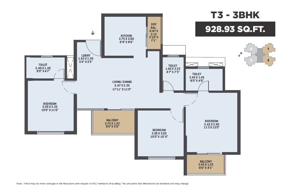 Other, vtp-dolce-vita 3 Bedroom 1086 Sq.Ft. Apartment In Kharadi Pune 8911996