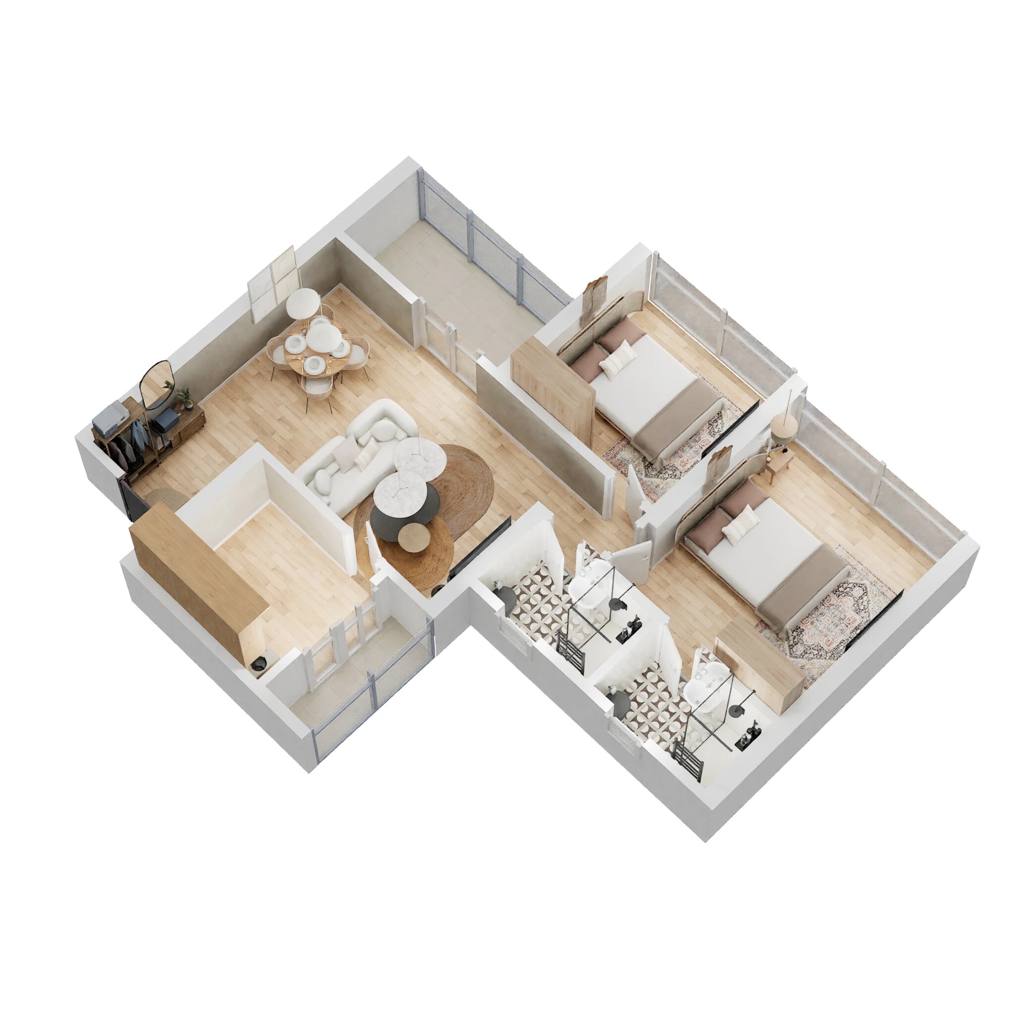 2 BHK 777 Sq. Ft. Apartment